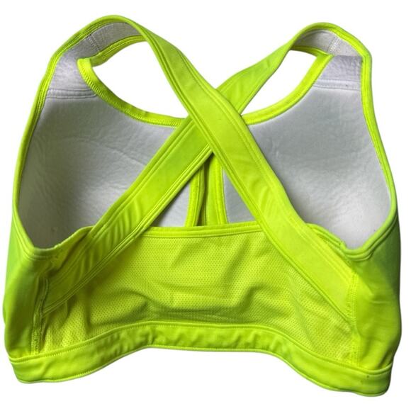 Under Armour Bright Neon Athletic Sporty Logo Cross Strap Sports Bra Sz L - Picture 11 of 11